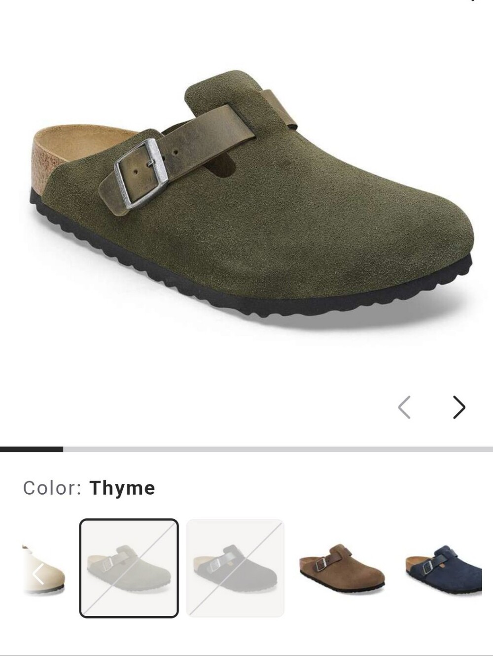 Birkenstock Clogs, Thyme Color, Size 43